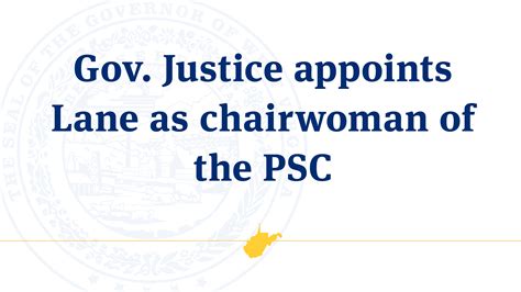 Gov Justice Appoints Charlotte Lane As Chairwoman Of Psc