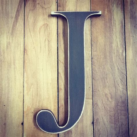 Wooden Wall Letter J Painted Letter New Times Roman Font Etsy