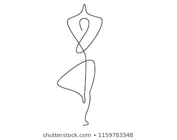Legt die vorlage unter den stoff und zeichnet sie mit dem frixion pen ab. continuous line drawing of women fitness yoga concept ...