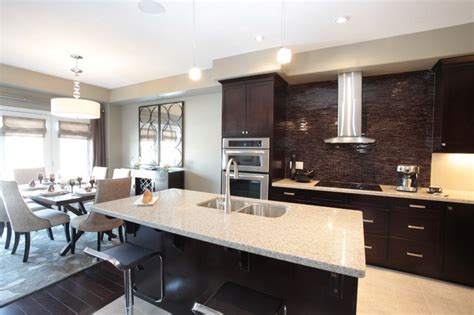 Model Home Kitchen And Dining Room Combination Modern