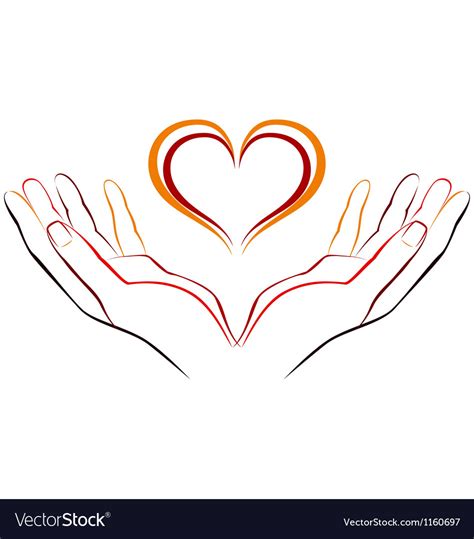 Hand With Love Royalty Free Vector Image Vectorstock