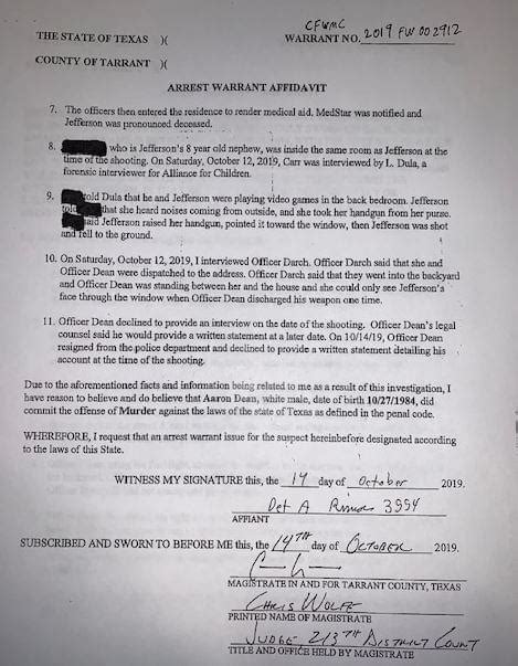 Arrest Affidavit Reveals More Details Of Fort Worth Officer Involved
