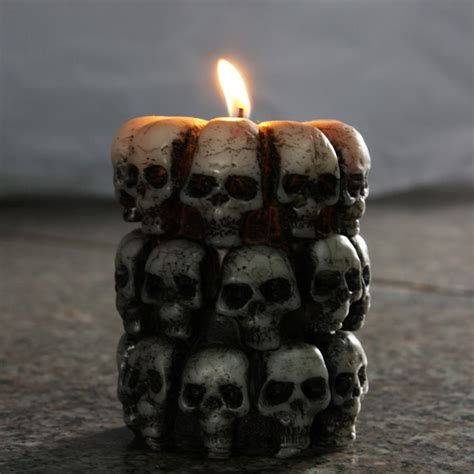 1 Pcs Skull Pillar Candle Halloween Candle Religious Activities Candle