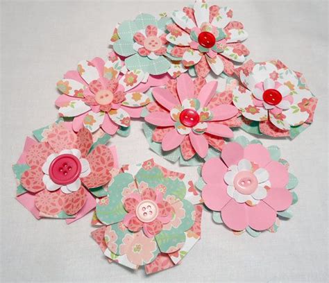 Paper Flowers Handmade Flowers Pink And Mint By Piecesofmepapercraft 8