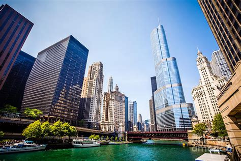 Picture Of Chicago Skyline At Michigan Avenue Bridge Photograph By Paul