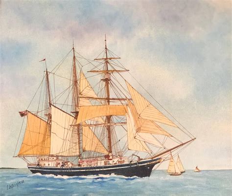 Louis Letouche Regina Maris Ship Signed Oil Painting For Sale At 1stdibs