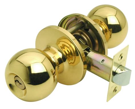 Excel Bala Ball Shaped Entrance Lock Door Knob Set Polished Brass