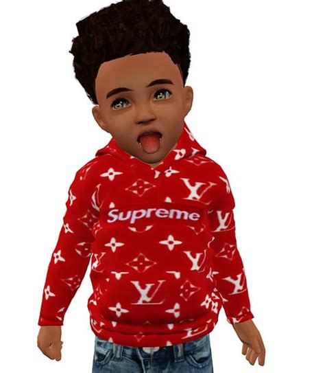Toddler Lv X Supreme Hoodie Trendy Toddler Cc Sims 4 Sims 4
