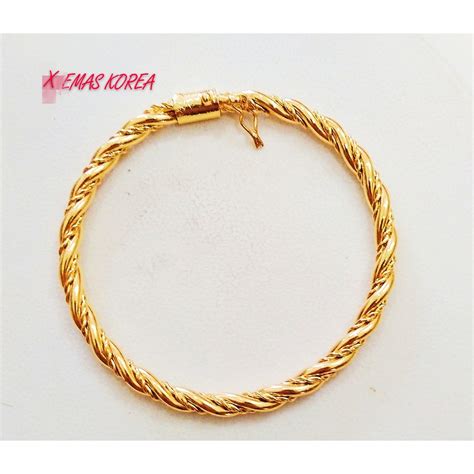 Pembayaran mudah, pengiriman cepat & bisa cicil 0%. Korean Gold Pintal Bracelet Jewelry Bangle Golden Plated ...
