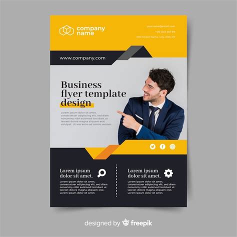 Free Vector Template Abstract Business Flyer