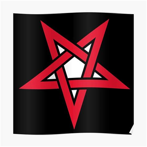 reverse red pentagram satanic satanism poster for sale by darknessjeff86 redbubble