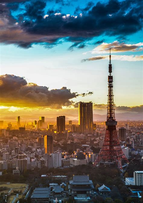 Japan Tokyo Tokyo Tower Cityscape Sunset At Dusk Sku 0051 Etsy