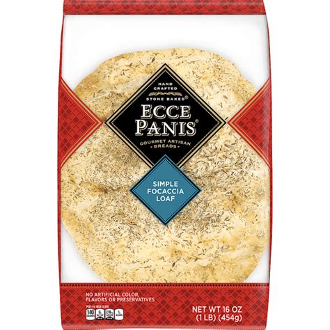 Ecce Panis® Stone Baked Simple Focaccia Loaf Bread 16 Oz Bag Pizza