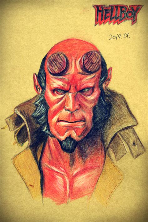 Colored Pencil Drawing 11 Hellboy By Celinehot On Deviantart