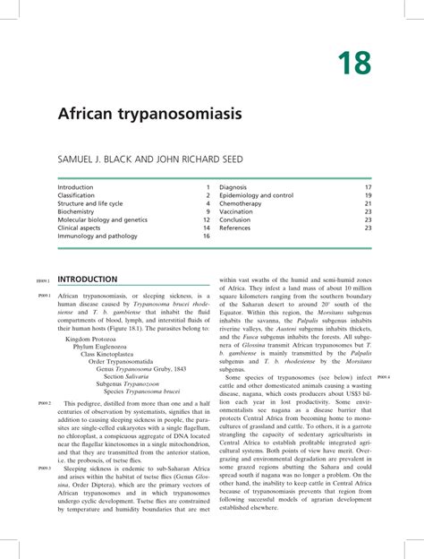 pdf african trypanosomiasis