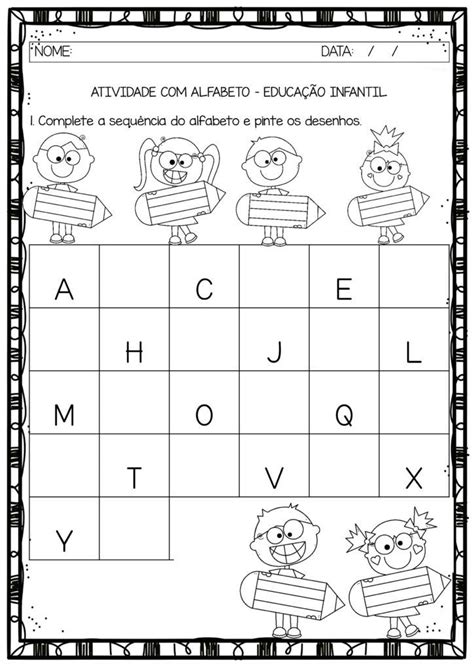 Atividade Com Alfabeto Para Educação Infantil Click Escolar