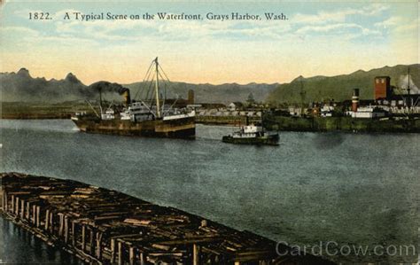 A Typical Scene On The Waterfront Grays Harbor Wa Postcard