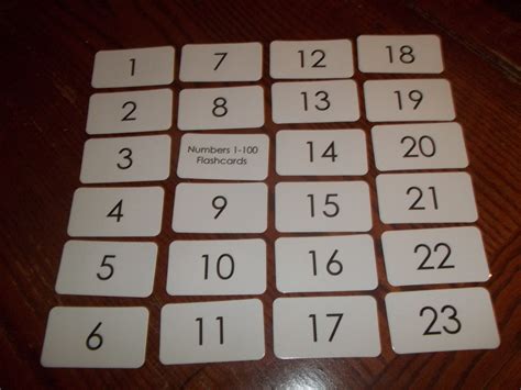 100 Miniature Laminated Numbers 1 100 Flashcards 35 X