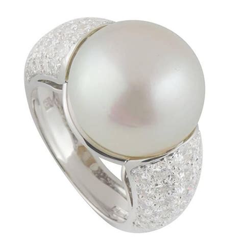 cartier pearl and diamond ring 2 75 carat pearl and diamond ring fine diamond jewelry jewelry