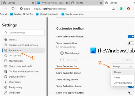 How To Show Favorites Bar In Microsoft Edge On Windows 10 Benisnous