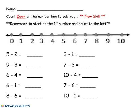 15 Printable Number Line Subtracting Worksheets Numbers 1 20 Etsy