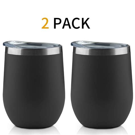 Freedo Stainless Steel Wine Tumbler With Lid 12 Oz Double Wall Vacuum Insulated Travel Tumbler