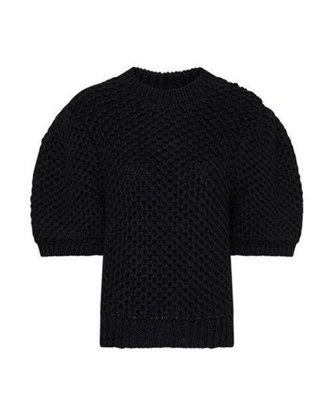 Anine Bing Brittany Short Sleeved Sweater In Black Lyst
