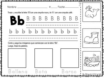 alphabet practice pages  spanish   bilingual notebook tpt