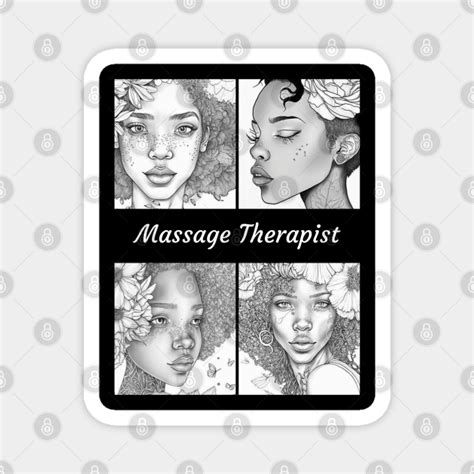 massage therapist black woman pride collage poster style artwork massage therapist magnet