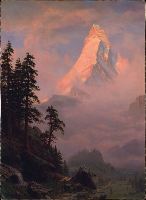 Albert Bierstadt Sunrise On The Matterhorn Matterhorn Art Hudson