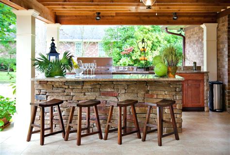 Bar On Patio Backyard Stone Outdoor Bars Ideas Traditional