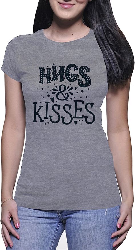 Hugs And Kisses Damen White T Shirt Amazonde Bekleidung