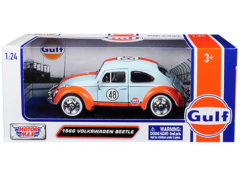 1966 Volkswagen Beetle 48 With Gulf Livery Light Blue With Orange