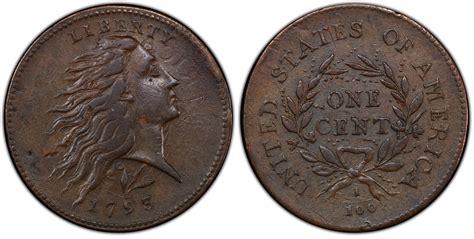 Images Of Flowing Hair Large Cent 1793 1c Wreath Lettered Edge Bn