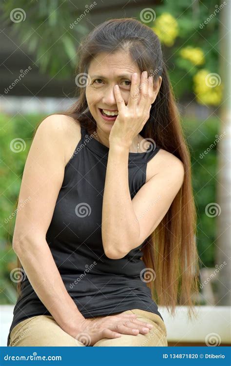 Bashful Old Filipina Woman Stock Photo Image Of Pretty