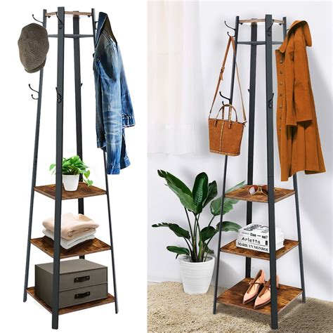 Coat Rack Kingso Coat Rack Stand With 3 Shelves Storage For Entryway