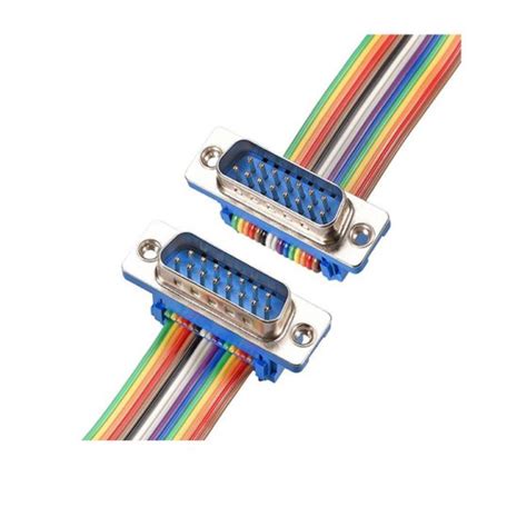 Db15 Male Connector 254mm Pitch Flat Ribbon Cable