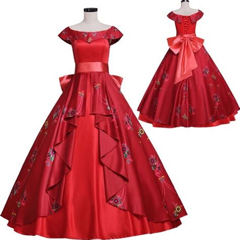 Cosplaydiy Womens Dress Elena Of Avalor Princess Elena Dress Red