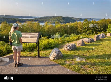 Woman Viewing The Quabbin Reservoir Ware Massachusetts From The