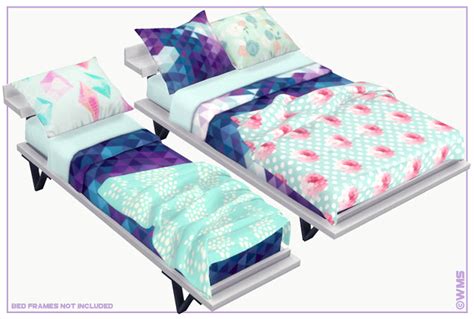 Sims 4 Ccs The Best Elsian Bedding Set By Wildly Miniature Sandwich