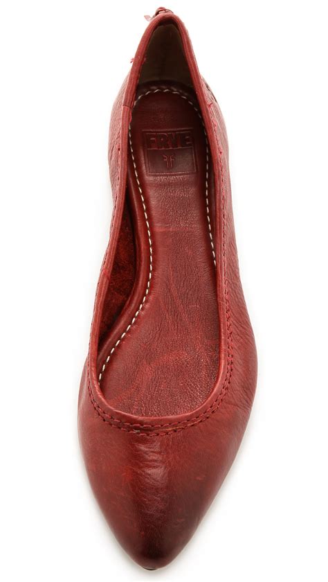 Frye Regina Ballet Flats Burnt Red Lyst