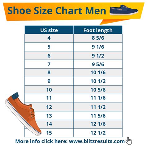 Shoe Size Chart For Men Width