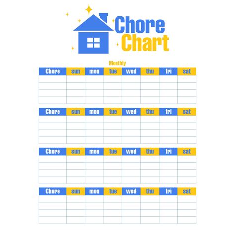 Printable Blank Monthly Chore Charts Images And Photos Finder