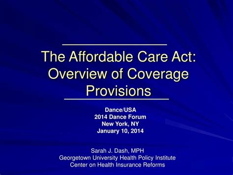 Ppt The Affordable Care Act Overview Of Coverage Provisions