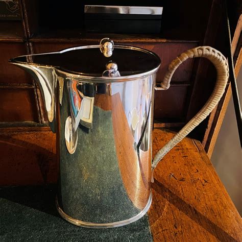 Antique Silver Plated Coffee Pitcher Pillar And Post