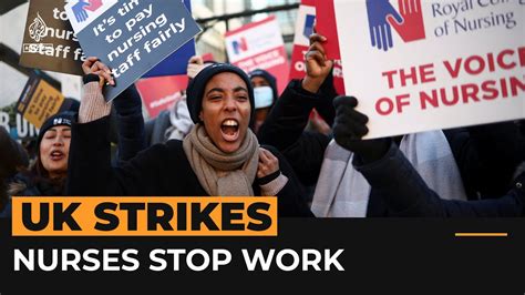 UK nurses go on strike for first time in fight for better pay | Al