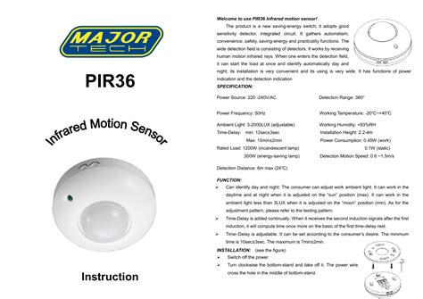 Pir Motion Sensor Wiring Instructions Wiring Draw And Schematic