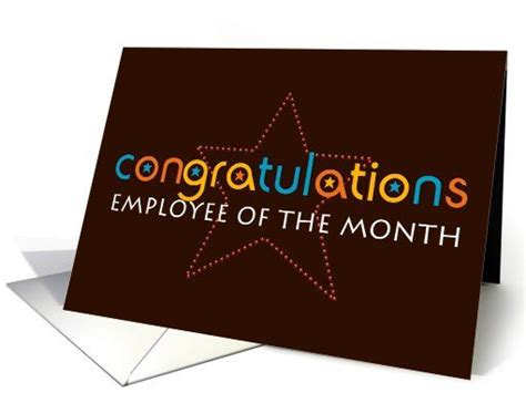 Congratulations Employee Of The Month Card Employee Relations Congratulations Employee