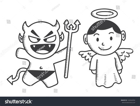 Devil Angel Cartoon Stock Vector Royalty Free 120262054 Shutterstock