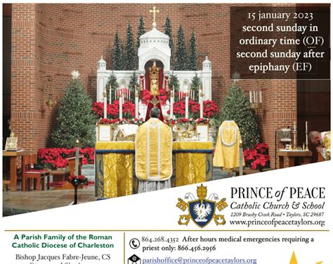 15 January 2023 Bulletin Prince Of Peace Catholic Church And School